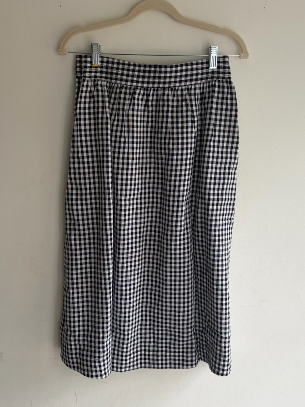 NWT! MADEWELL Side Button Gingham Black White Midi Skirt Size 2 - Picture 3 of 7